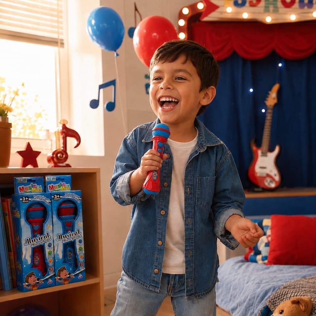 Brinquedo Microfone Infantil Com Som E Reproduz A Voz Muito Divertido masculino/feminino。