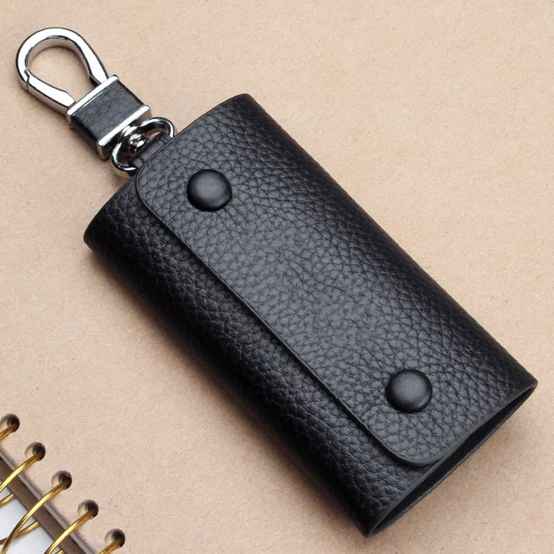 Grande capacidade de couro Real simples zíper chave saco cintura masculina pendurado multifuncional doméstico pequeno sa