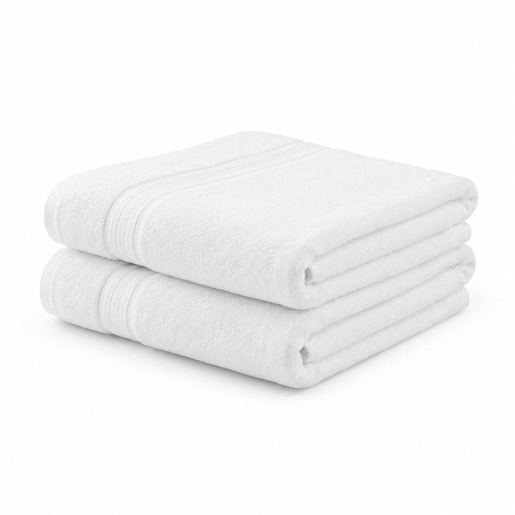 Kit 02 Toalhas De Banho Profissional Hotel Teka Monaco 380g Branco