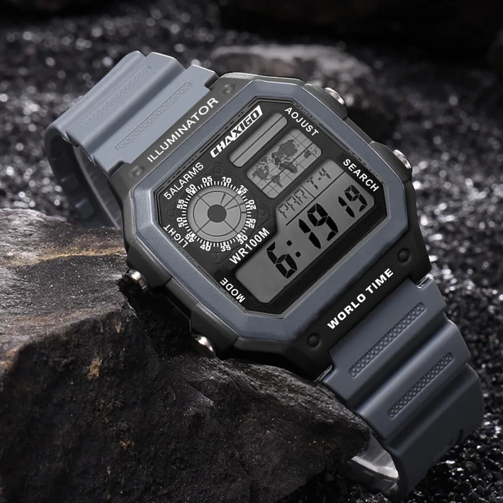 CHAXIGO marca suíça relógio eletrônico masculino feminino quadrado estudante relógio à prova dwaterproof água na moda CA