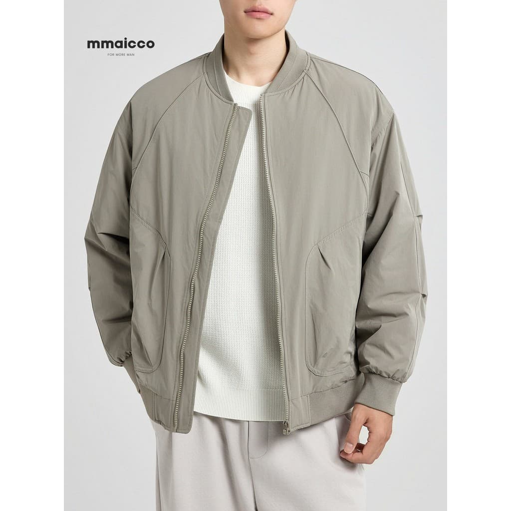 Momaike Roupas Masculinas Gaozhi Commuter Jaqueta de Gola de Beisebol Masculina 2026 Primavera Nova Jaqueta Masculina Si