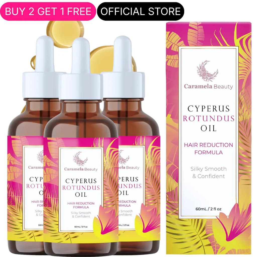 Óleo Capilar Caramele com Óleo de Yucca (3 frascos) - Reduz o Crescimento do Cabelo - 60ml/2oz