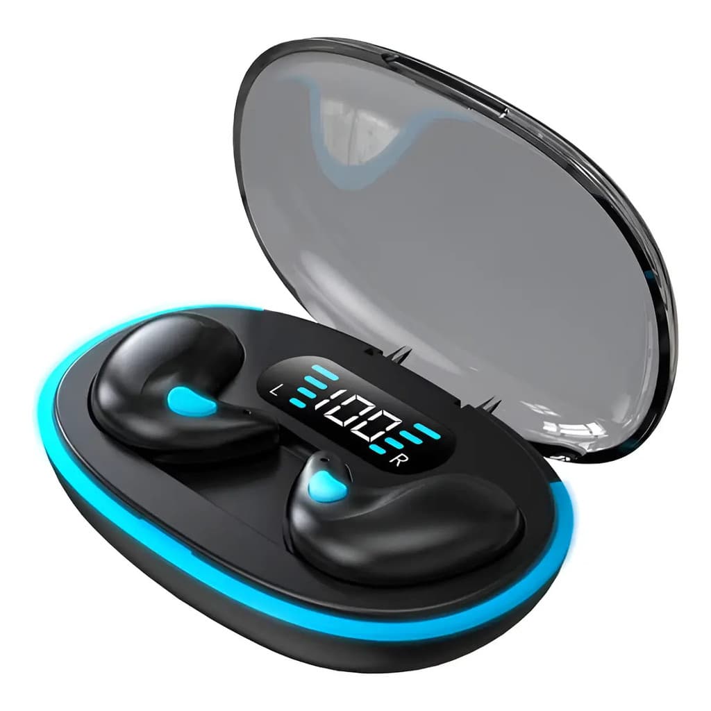Fone De Ouvido Bluetooth Tws X55 Extra Bass Cor Rosa Luz Azul