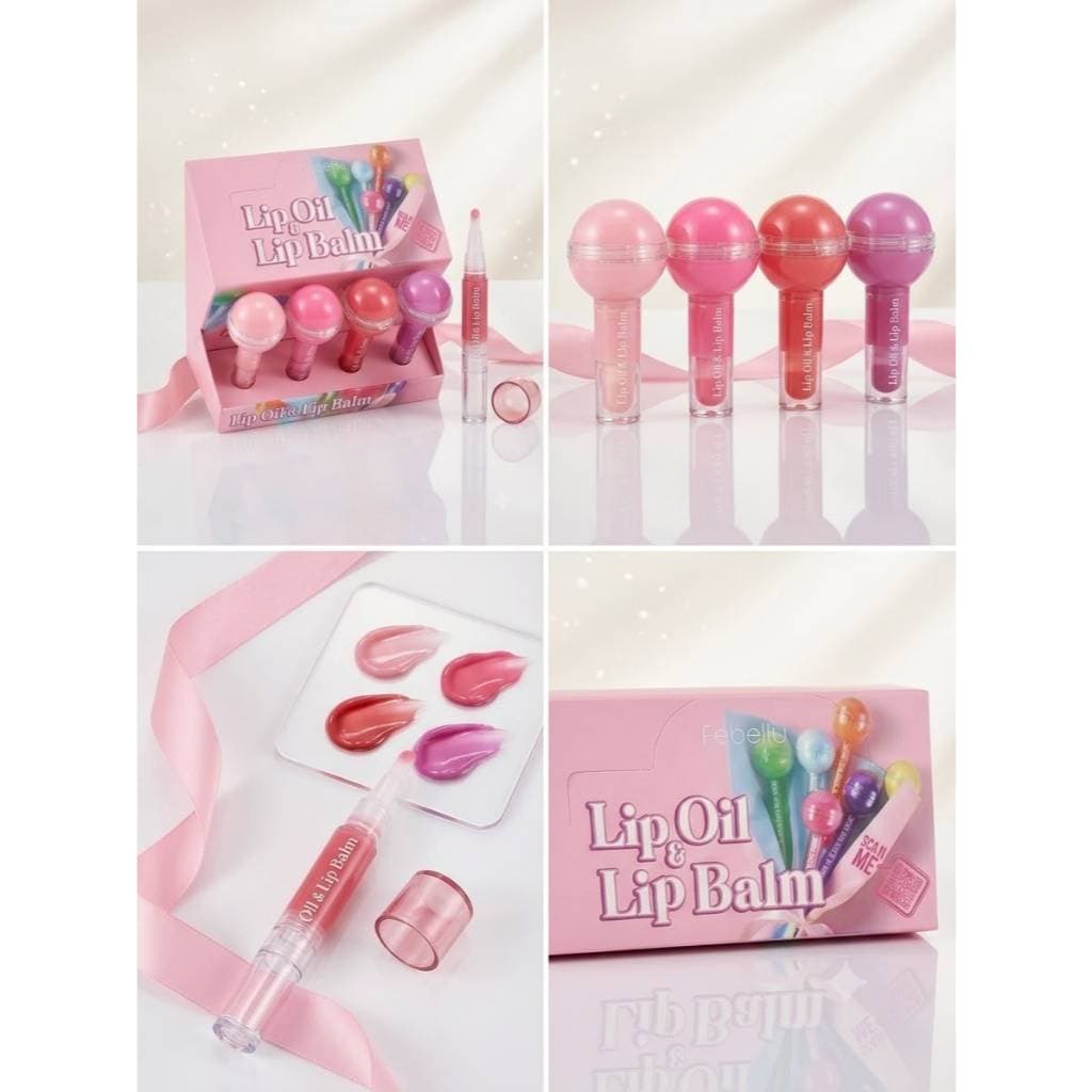 Box Com 12 Uni - Lip Oil & Lip Balm - Febella