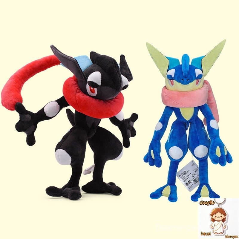 28cm-33cm Pelúcia Greninja Macio Brinquedos De Anime Animal Bolso Monstro Boneca Crianças Presentes De Aniversário