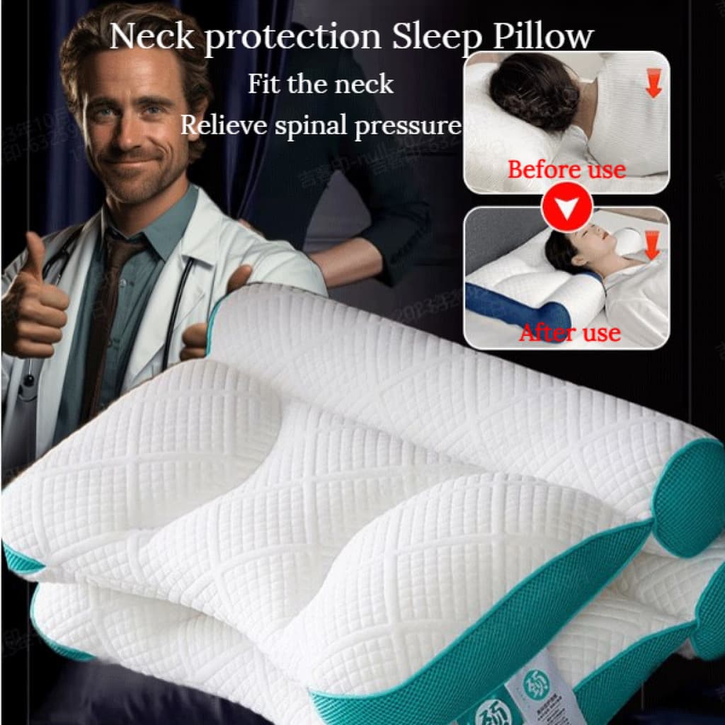 [Apoio ao Pescoço] Travesseiro de Plumas de Ganso/Travesseiro Ergonômico/Travesseiro para Dormir