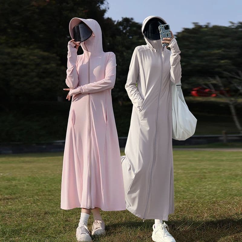 Protetor solar roupas femininas verão 2026 novo estilo corpo longo gelo seda equitação veículo elétrico Cardigan proteto
