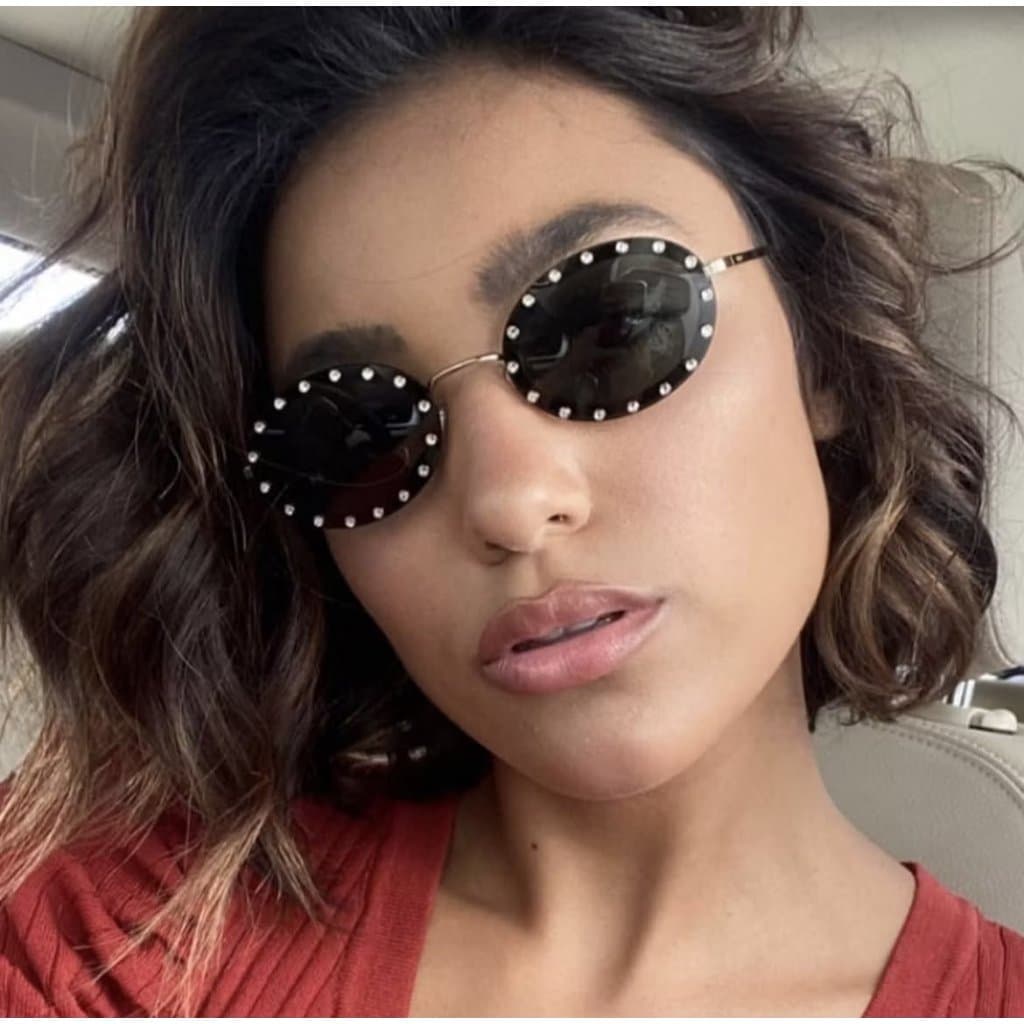 Óculos de Sol Feminino Fashion com Strass Estilo Luxo