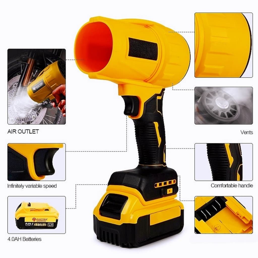 Soprador com Lâminas Remove Poeira E Sujeira, Motor Potente de 2000W, 48V 2 Baterias