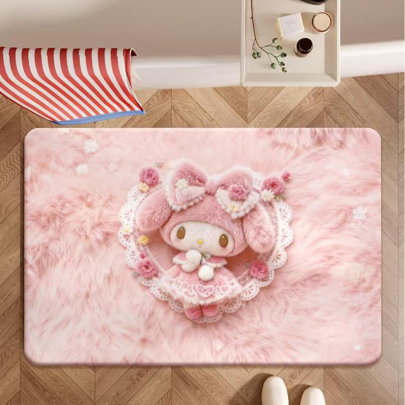 Tapete de banheiro com desenho animado, absorvente de água e de secagem rápida, antiderrapante e resistente à sujeira pa