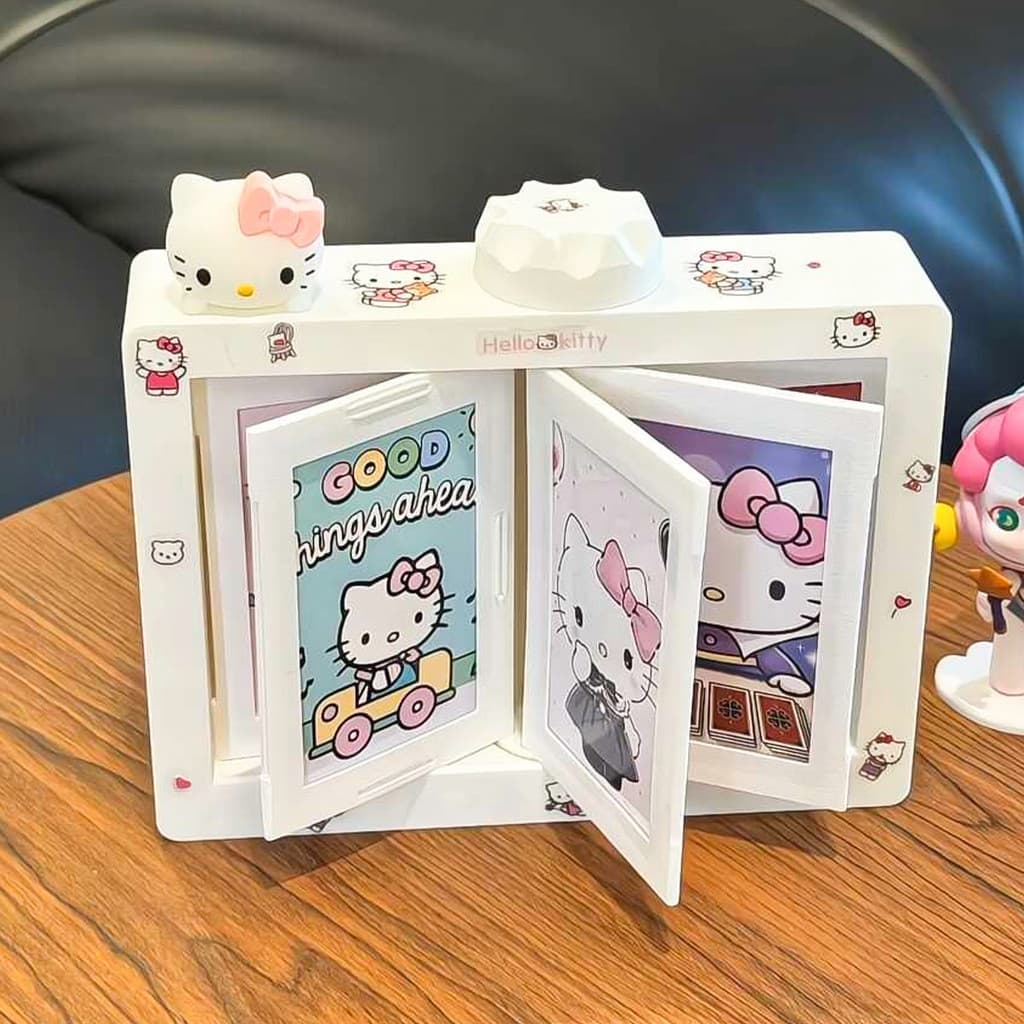 Álbum de fotos giratório Polaroid, pequena moldura de fotos com abas, peça decorativa, álbum de armazenamento de fotos,