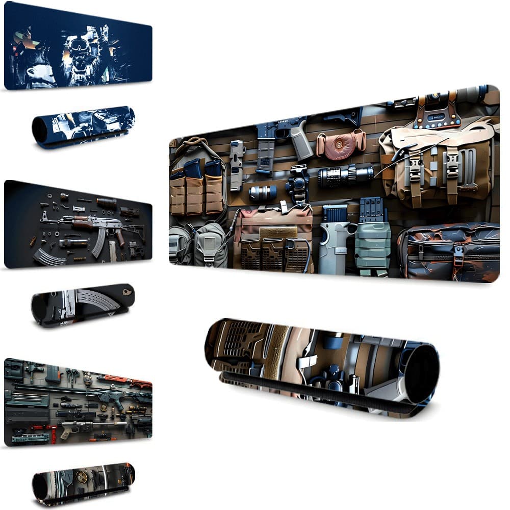 Grande Soldado Tático Azul Escuro Gaming Mouse Pad Base Antiderrapante Alta Precisão FPS Esteira PC Notebook