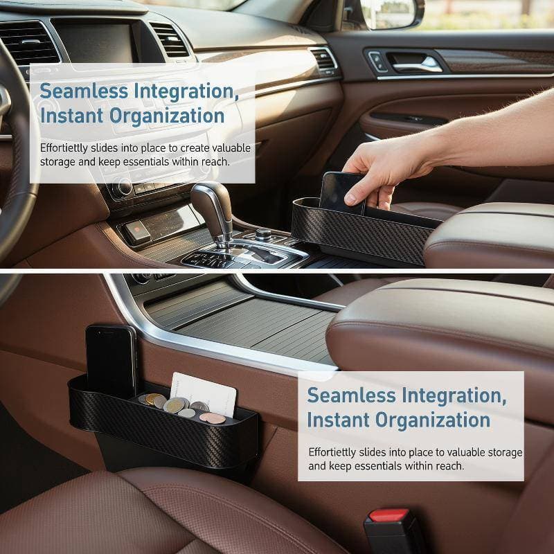 Caixa De Espaço Para Assento De Carro TSBR Com Porta-Garrafas De 2 Copos E Organizador De Telefone Itens Essenciais De C