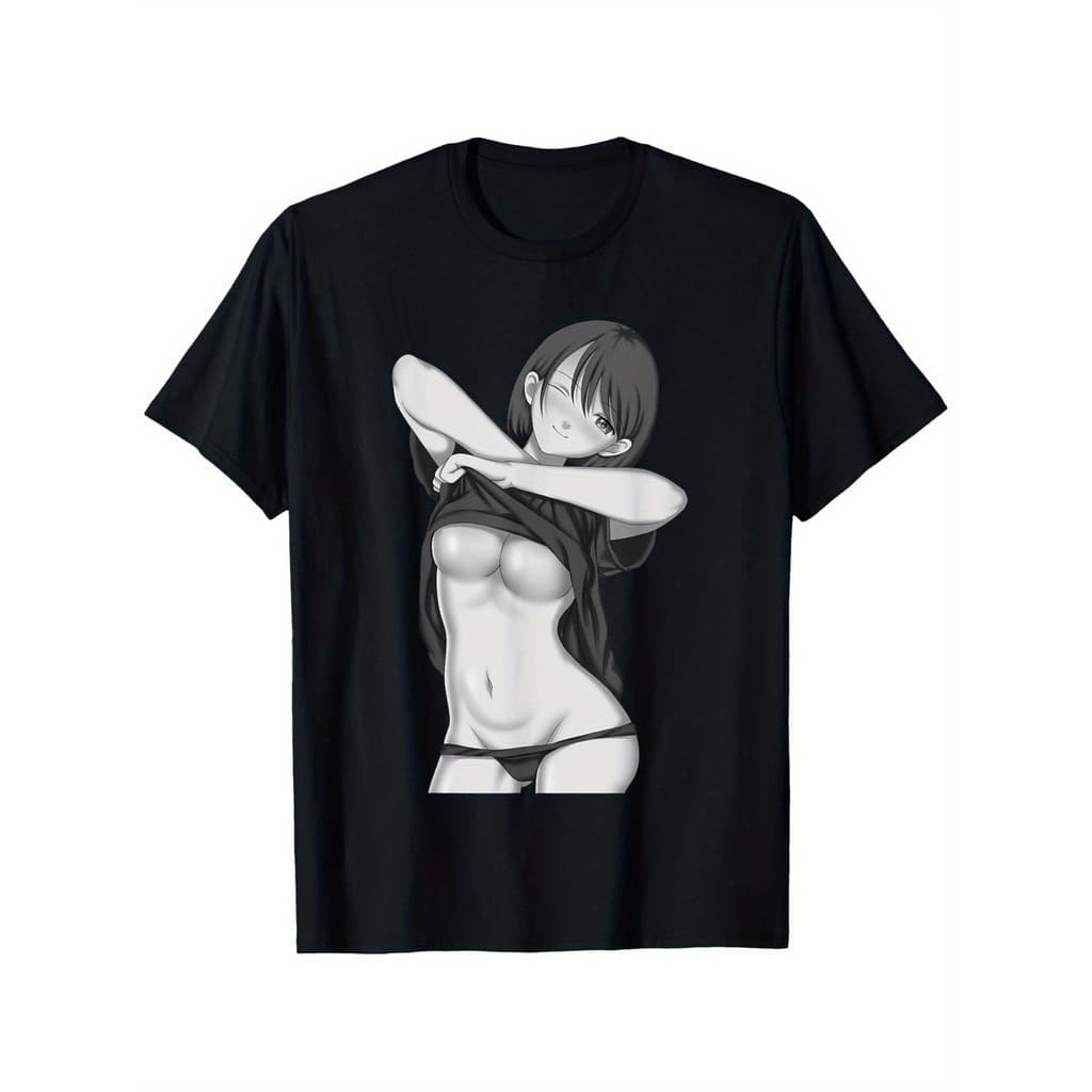 Camiseta Unissex Premium Plus size Anime Personagem Monocromático, Básica Oversized 100% Algodão Confecção Própria