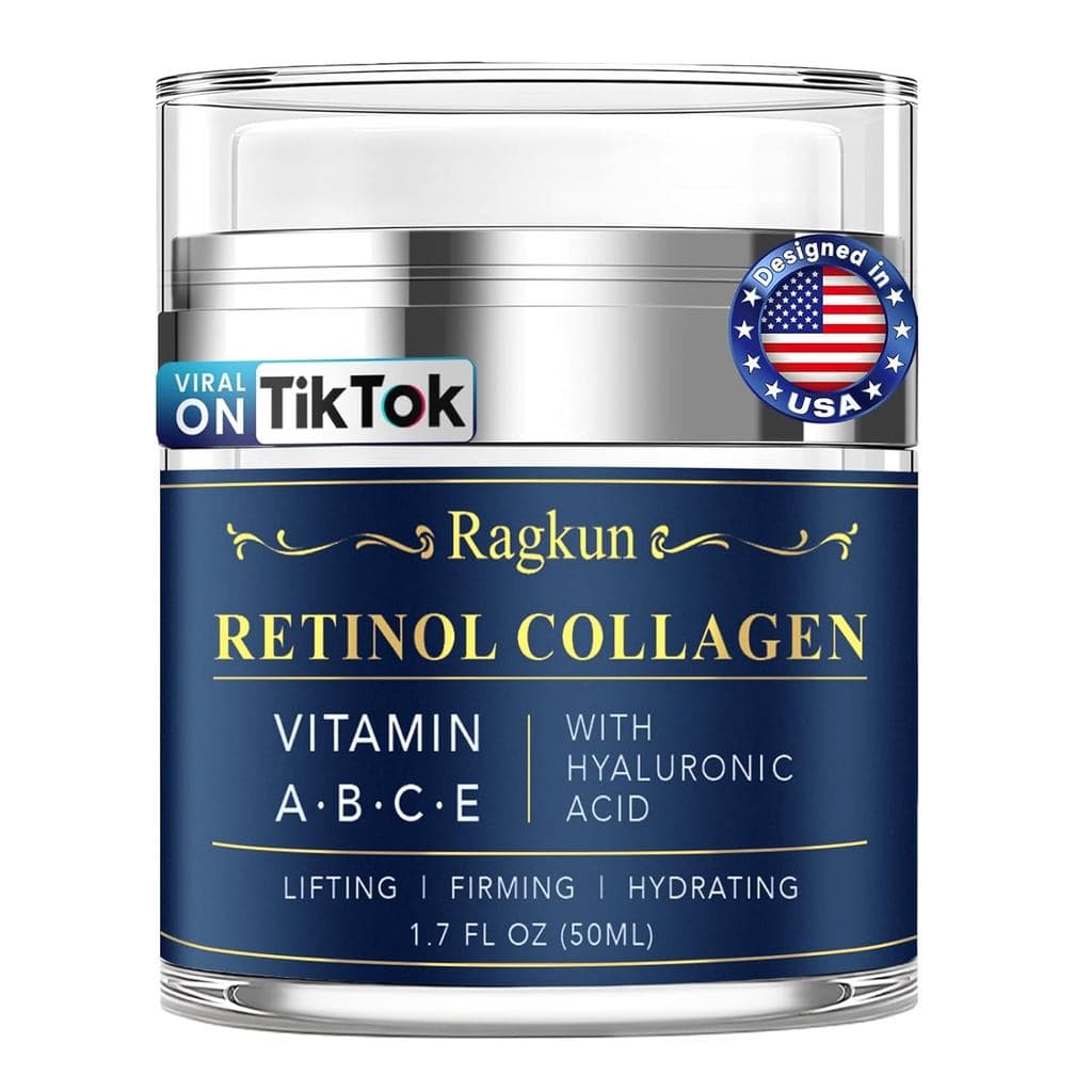 Creme de Retinol Ragkun para o Rosto, Creme de Colágeno para o Pescoço para Firmar e Tonificar, Hidratante Facial Anti-I