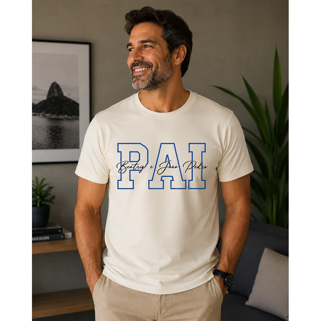 Camiseta Masculina Personalizada Para Pai Com Nomes Dos Filhos Estilo Exclusivo Presente Memorável Para Dia Dos Pais
