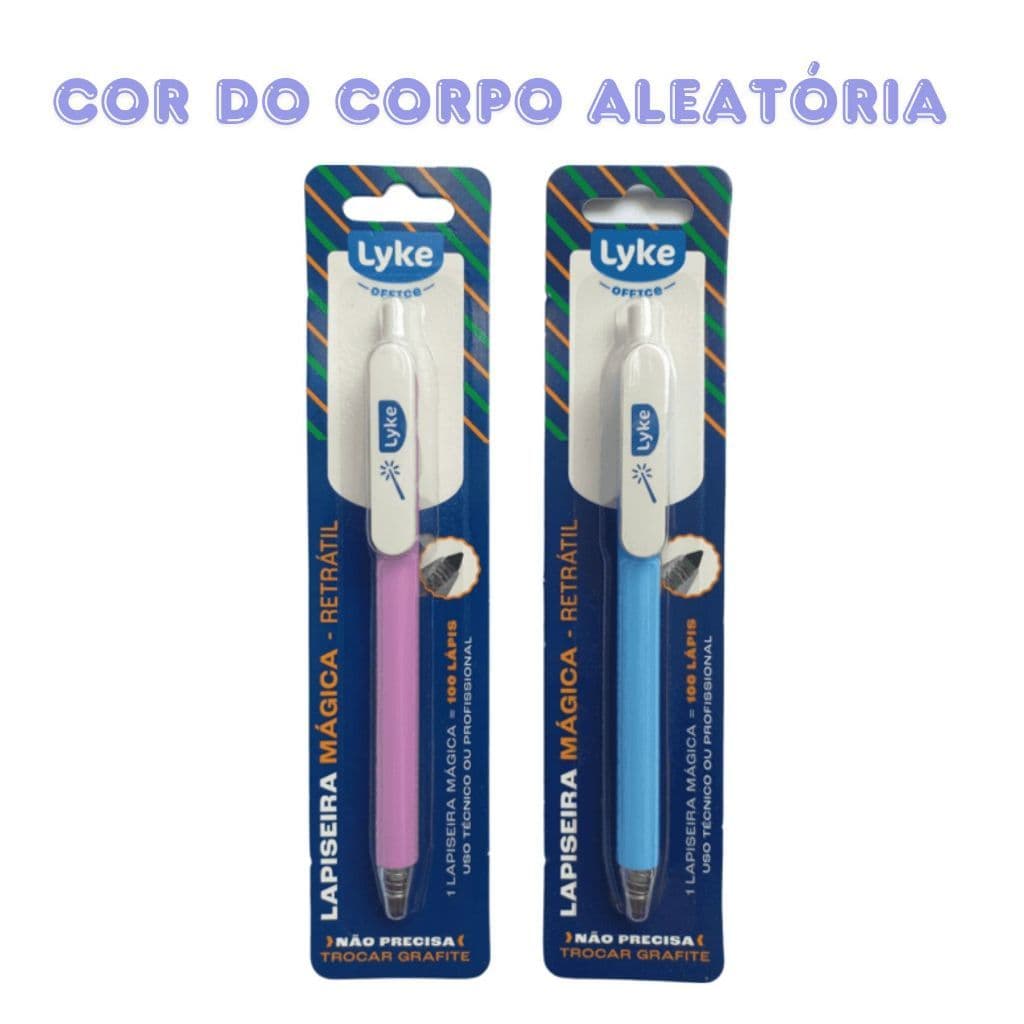 Uma Lapiseira Mágica Infinita Retrátil Lyke Não precisa apontar Cor Aleatória