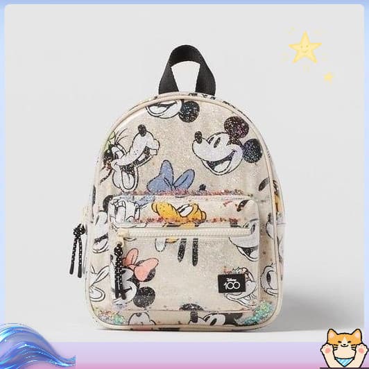 Brilhante estrela glitter mochila infantil bonito Mickey mochila, mochila escolar das meninas
