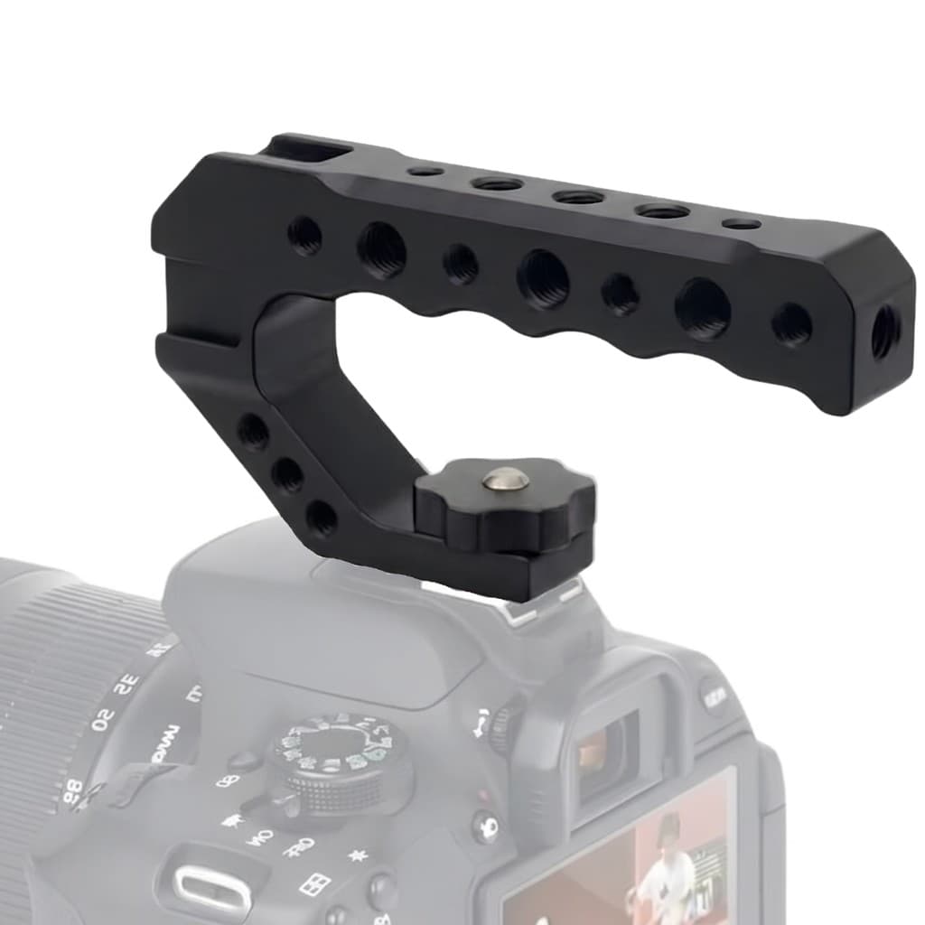 Handle Grip Cage Alça ZJ001 Sapata Rosca 1/4 3/8 Câmera Dslr
