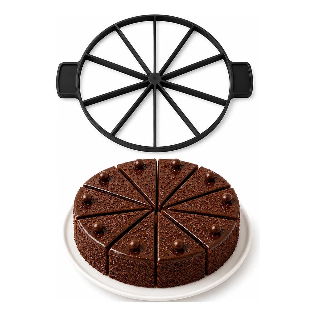 2 Marcadores De Fatias Para Bolo 25cm Divisor De Bolo 10 Fatias