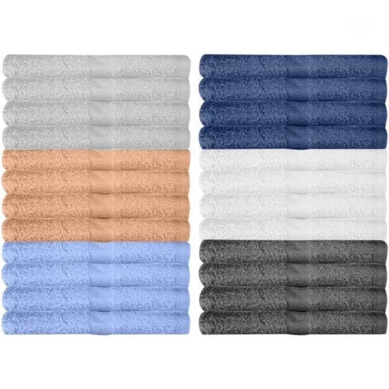 COLEÇÃO KAHAF 24 Panos de Limpeza |   Toalhas de Rosto Multicoloridas 100% Algodão Extra Absorventes |   Toalhas Macias