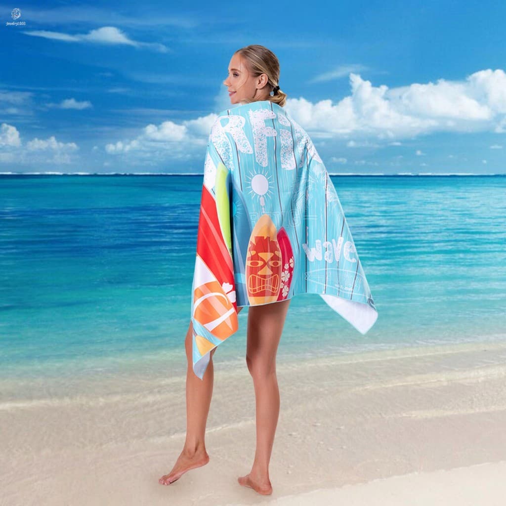 Toalha De Praia Absorvente Macia-Leve Para Viagem , Adequada A Pele Ao Ar Livre
