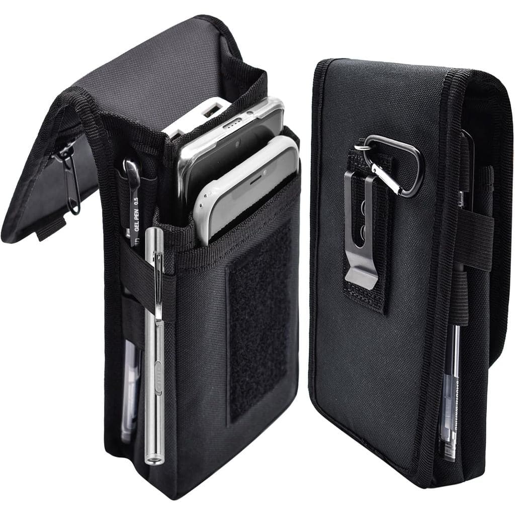 Suporte Duplo para Telefone, Bolsa Grande para Smartphone, Bolsa de Ferramentas com Clipe para Cinto, Suporte Tático Mul