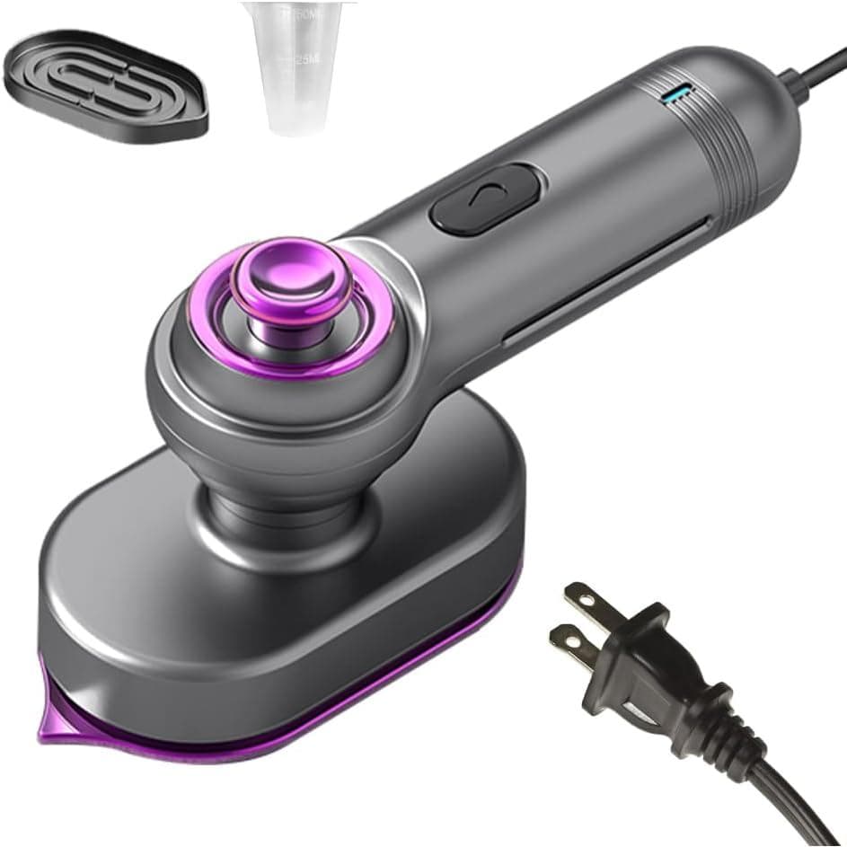 Vaporizador de Roupas Portátil, Vaporizador Manual de 40W 90 °   Design de Manivela Rotativa com Tanque de Água de 60ml
