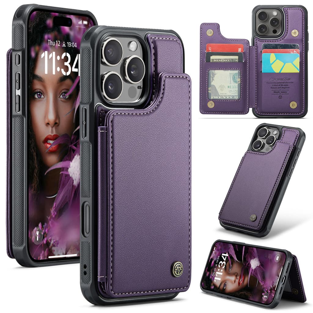 Adequado para iPhone16ProMax Flip Phone Case Samsung A56 Card Leather Case S25ULTRA Capa protetora