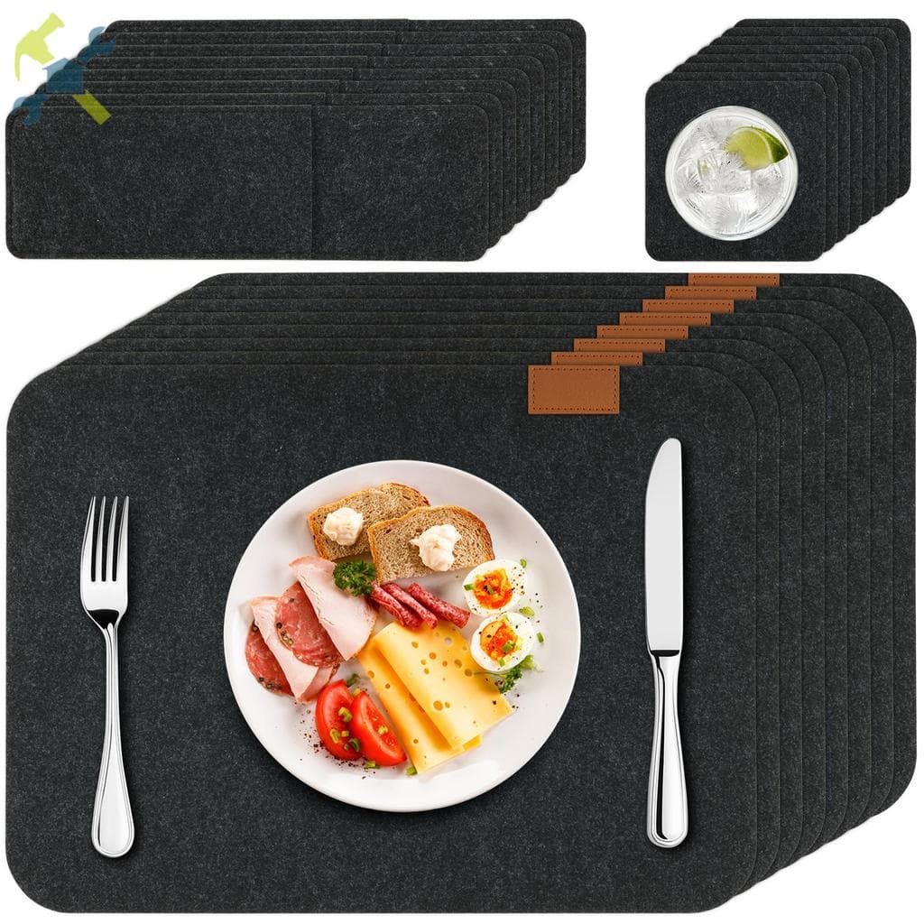 Jogos Americanos E Conjunto De 8 Tapetes De Feltro Laváveis Sacos De Talheres Mesa De Jantar Resistentes Ao Calor Tapete