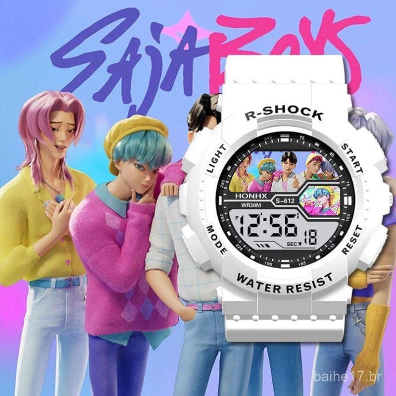 Relógios de merchandising populares do grupo feminino K-pop Demon Hunter e do grupo masculino Shaka Boy, estilo 2D, para