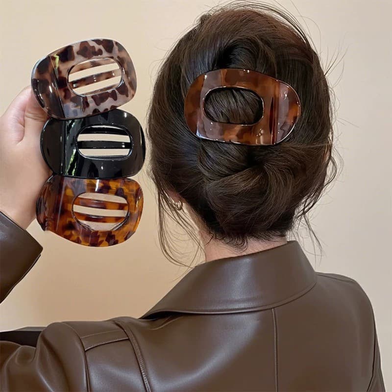 2/3/4 peças de presilhas de cabelo com estampa de leopardo - estilo vintage - presilhas de boca de peixe - presilhas de