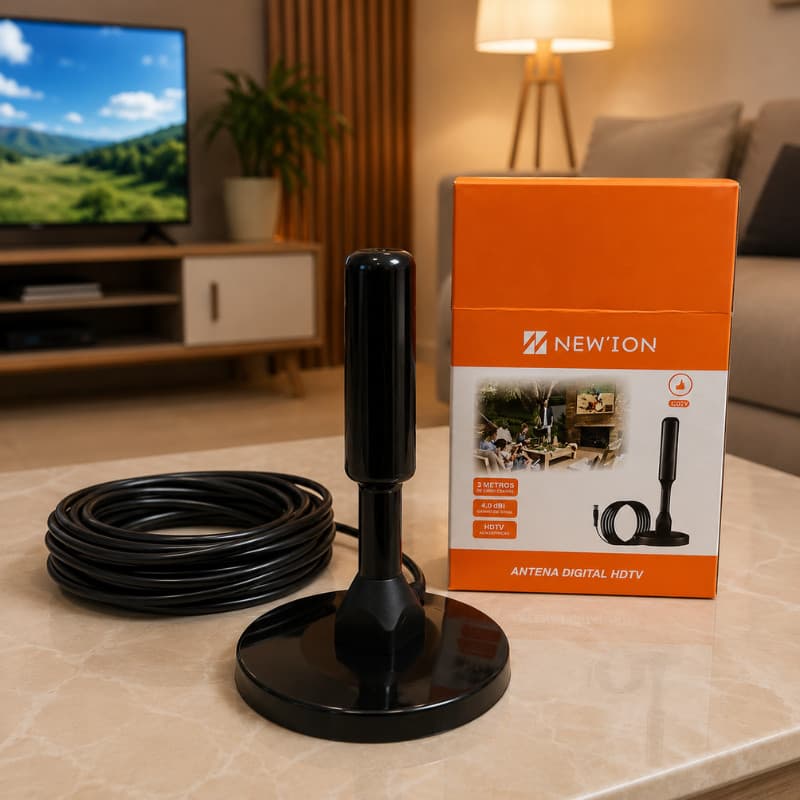 Antena TV Digital HDTV 4K Externa Universal Cabo 5 Metros À Prova D'Água