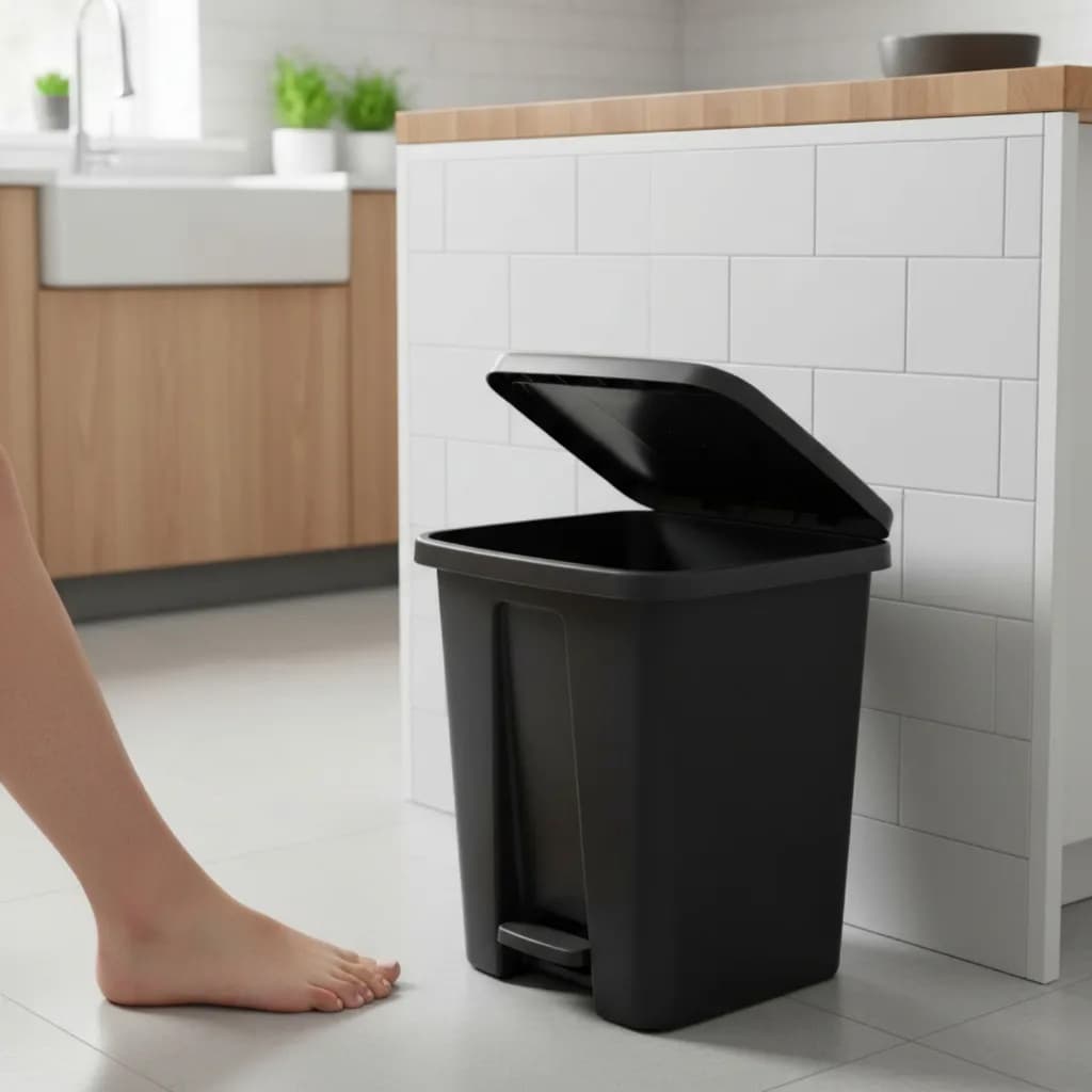 Lixeira Com Pedal Cesto de lixo16 Litros Cozinha Banheiro comércio Área Interna Externa
