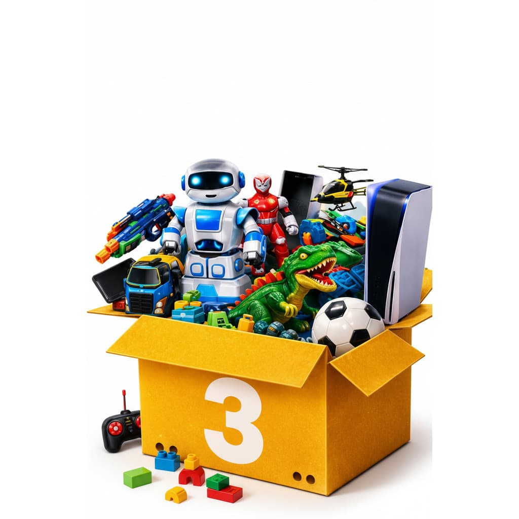 Kit 3 Brinquedos Menino Infantil Surpresa Atacado Carrinho Boneco Jogos Variados Barato