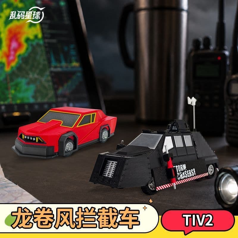 [Estoque pronto] TIV2 Tornado Intercept Car Toy Ornaments Módulo Garrett Storm Chaser Figura Carro de brinquedo