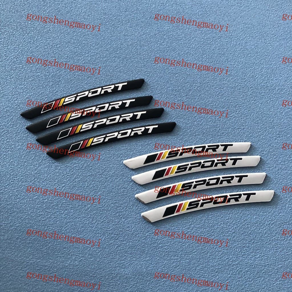 Conjunto novo de 4 peças, adesivos decorativos para pneus de carro com logotipo esportivo em alumínio 3D J8D3