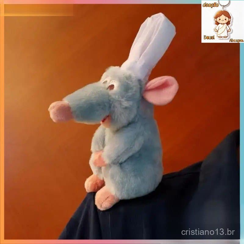 Chef Remy de Ratatouille Brinquedo de Pelúcia Magnético Decoração de Quarto Boneca Acessório de Ombro para Crianças Pres