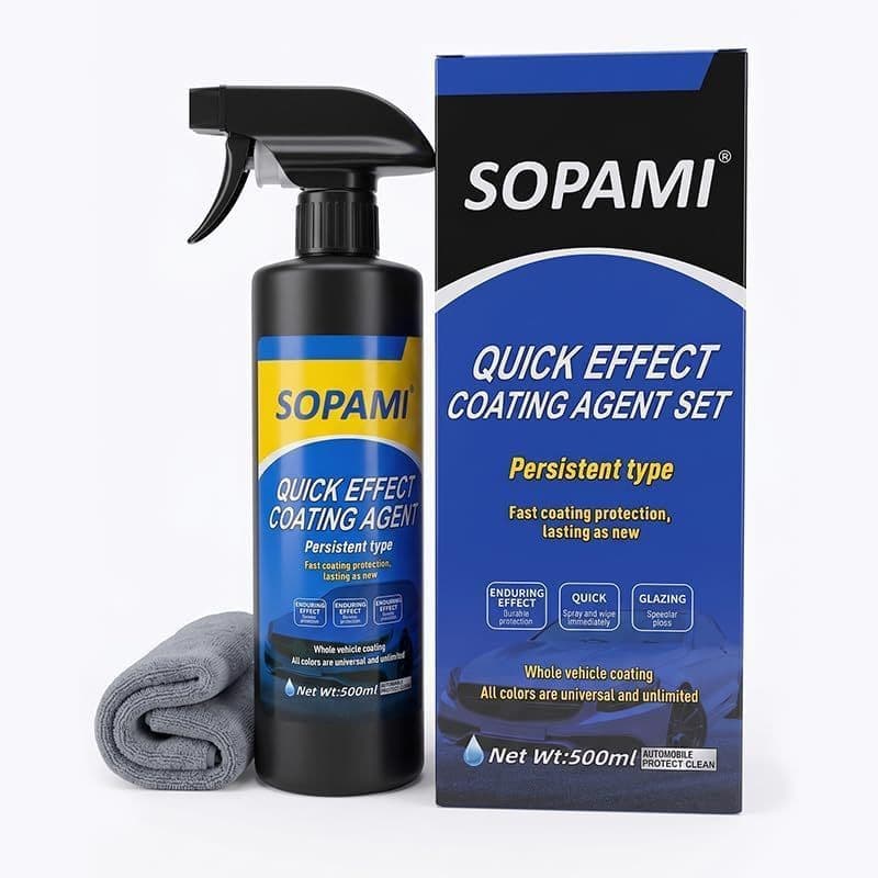 Spray De Revestimento De Carro Sopami , Rápido Multiuso | Brilho De Alto , Raspagem E Polimento De Cera Corporal Automát
