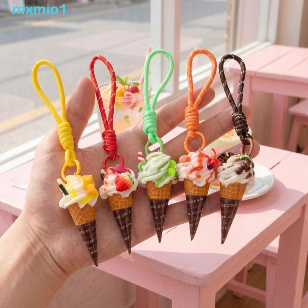 Chaveiro De Sorvete MXMIO1 , Pingente De Sobremesa Realista De Desenho Animado Com Sabor De Frutas , Portátil Fofo