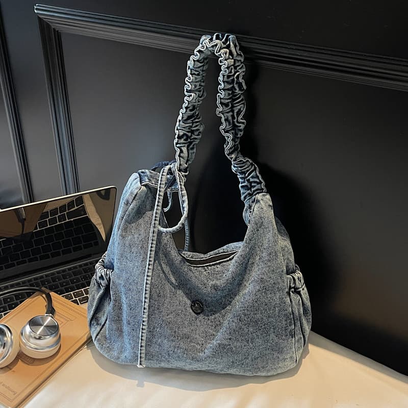 Bolsa Transversal em Forma de Dumpling para Mulheres, Nova Bolsa de Grande Capacidade, Bolsa Casual Leve de Lona, Bolsa