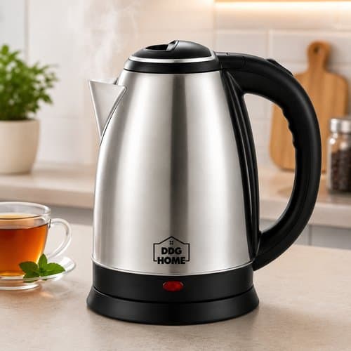 Chaleira Elétrica Inox 1,8 Litros 1500W 220V Base Giratória 360° Desligamento Automático