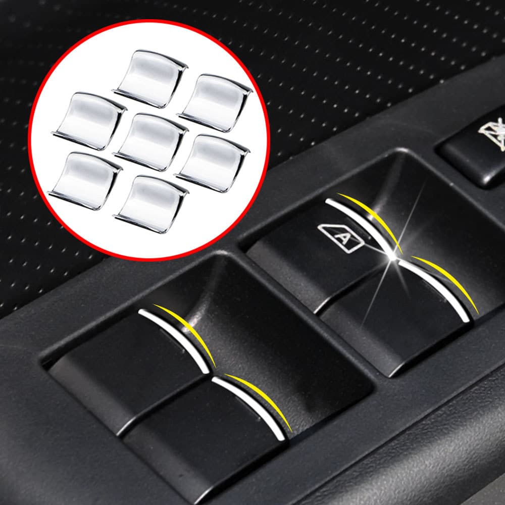 7 Unidades/Conjunto Botão De Elevação De Janela Cromado Com Lantejoulas Para Nissan X-trail T31 Qashqai J10 Teana Sylphy