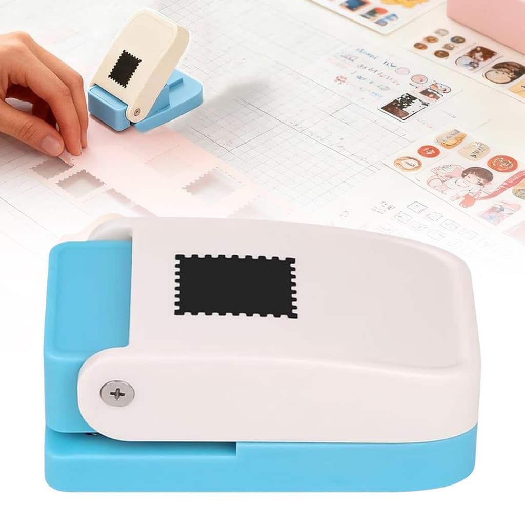 Llittlesunlaretangular Postage Stamp Punch Lever Action Craft Para Papel , Criar Selos Vintage Scrapbooking