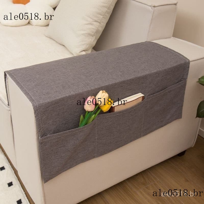 Tapete De Apoio De Braço Para Sofá Durável E Elegante 2/3/4 Bolsos Cor Sólida Estilo Clássico Capa Contra Poeira
