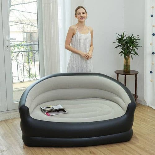 Sofa Inflavel Compacto Dois Lugares Portatil Sala Varanda Jardim
