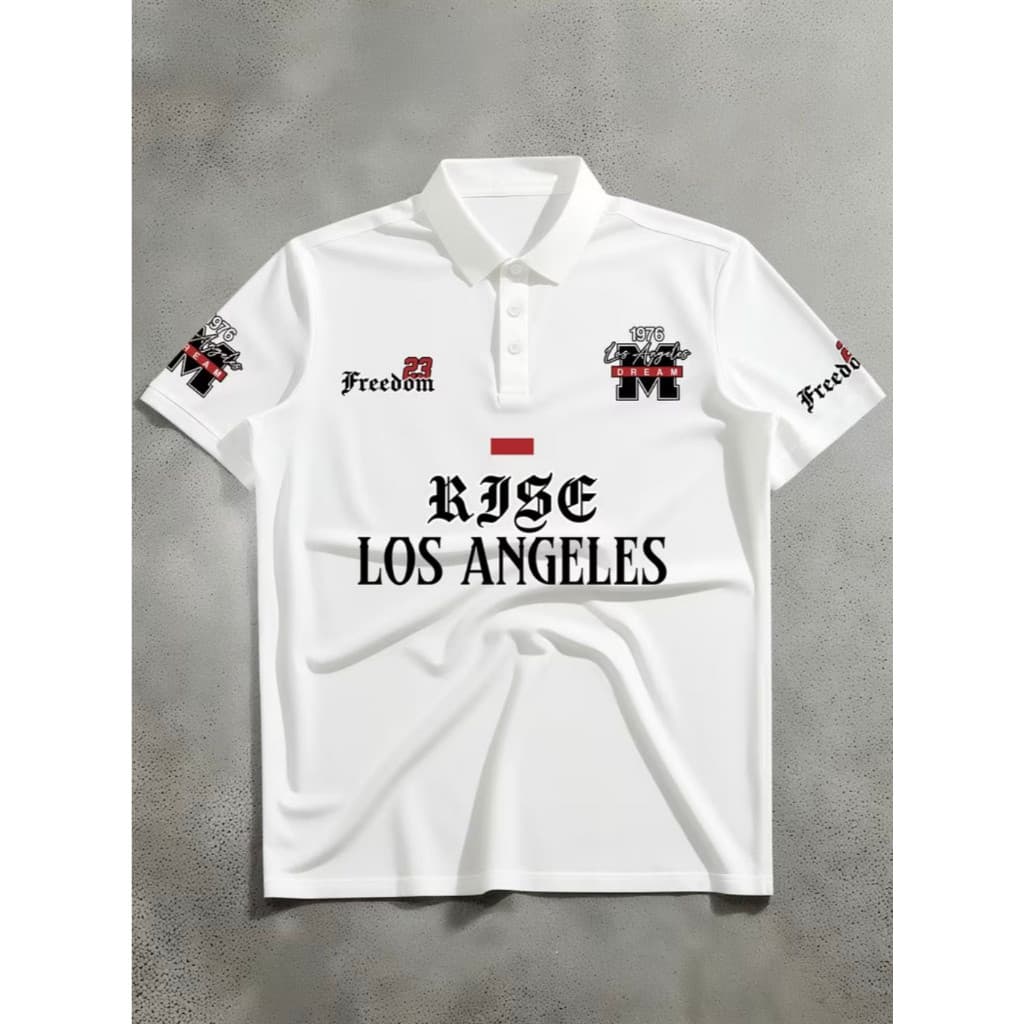 Camisa Polo Malha Piquet 08 Unissex Estampa Los Angeles, camiseta casual de verão, Promoção Envio Rápido