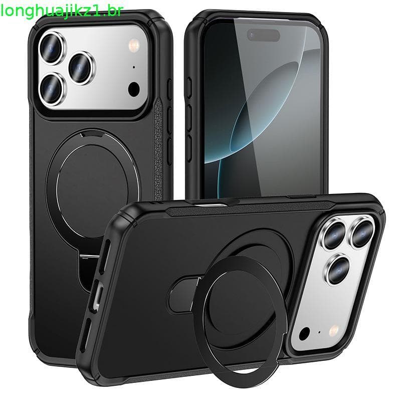 Capa para iPhone 17 mais vendida, suporte dois em um com toque de pele para iPhone 16, capa magnética Military God para