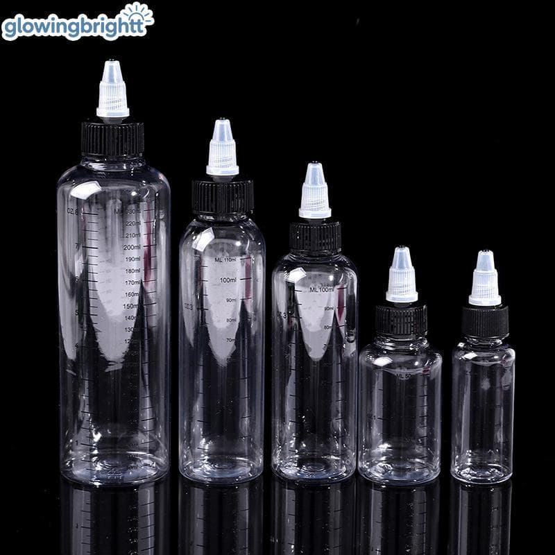 GLOWI 30ml-250ml Plástico PET Capacidade Líquida Garrafas Conta-Gotas Recipientes De Tinta Pigmentada