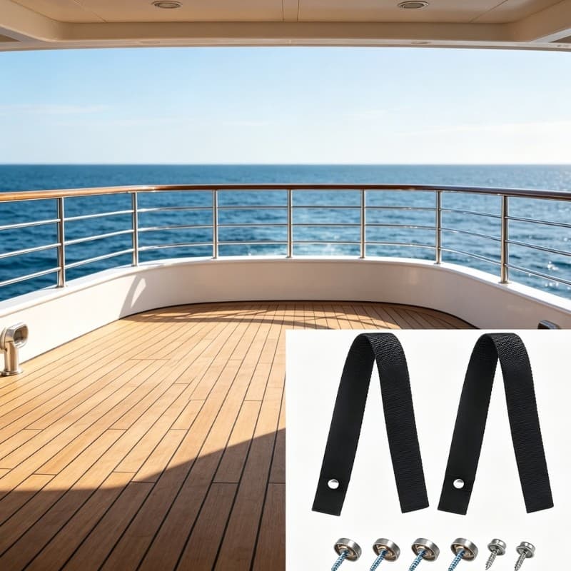 Correia De Escada Marinha Yoo Para De Embarque De Barco , Fixação De Nylon Preta Com Hardware De Metal Substituição Rápi